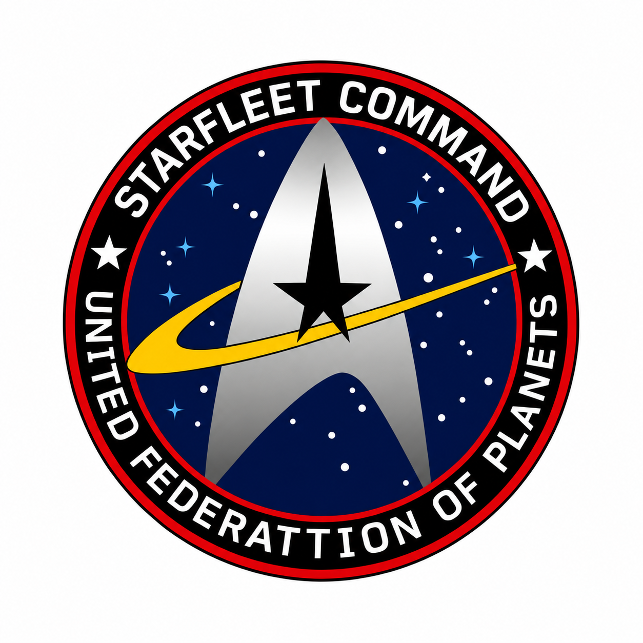 Starfleet Command Blue Roundel artwork on a white background